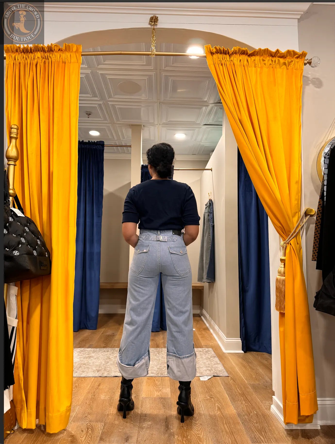 Just Casta Capri Jeans - High Waisted, Button Cuff - European Style Just Casta