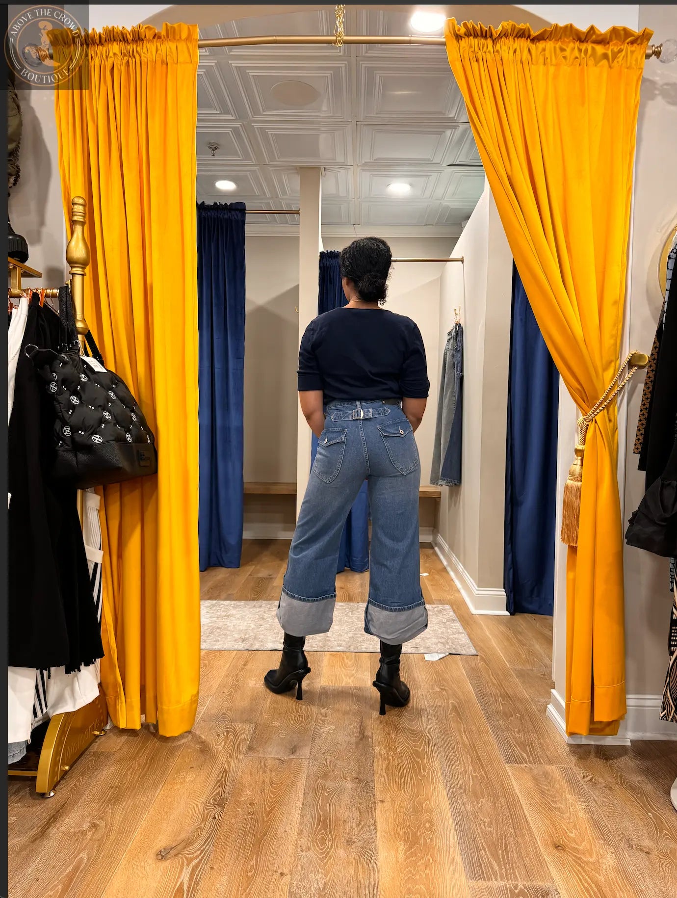 Just Casta Capri Jeans - High Waisted, Button Cuff - European Style Just Casta