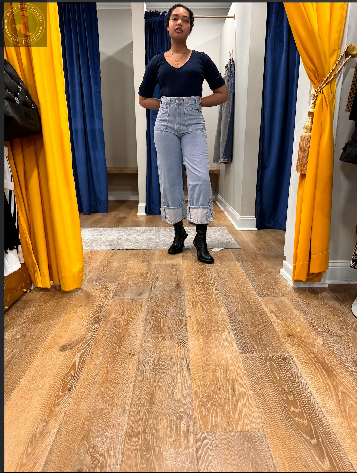 Just Casta Capri Jeans - High Waisted, Button Cuff - European Style Just Casta