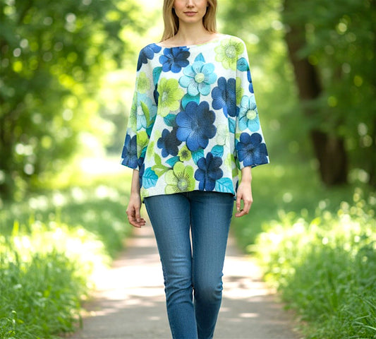 Made in Italy Floral Soft Knit Top
