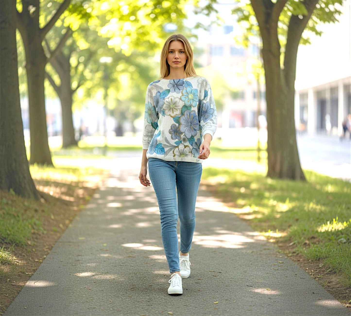 Made in Italy Floral Soft Knit Top