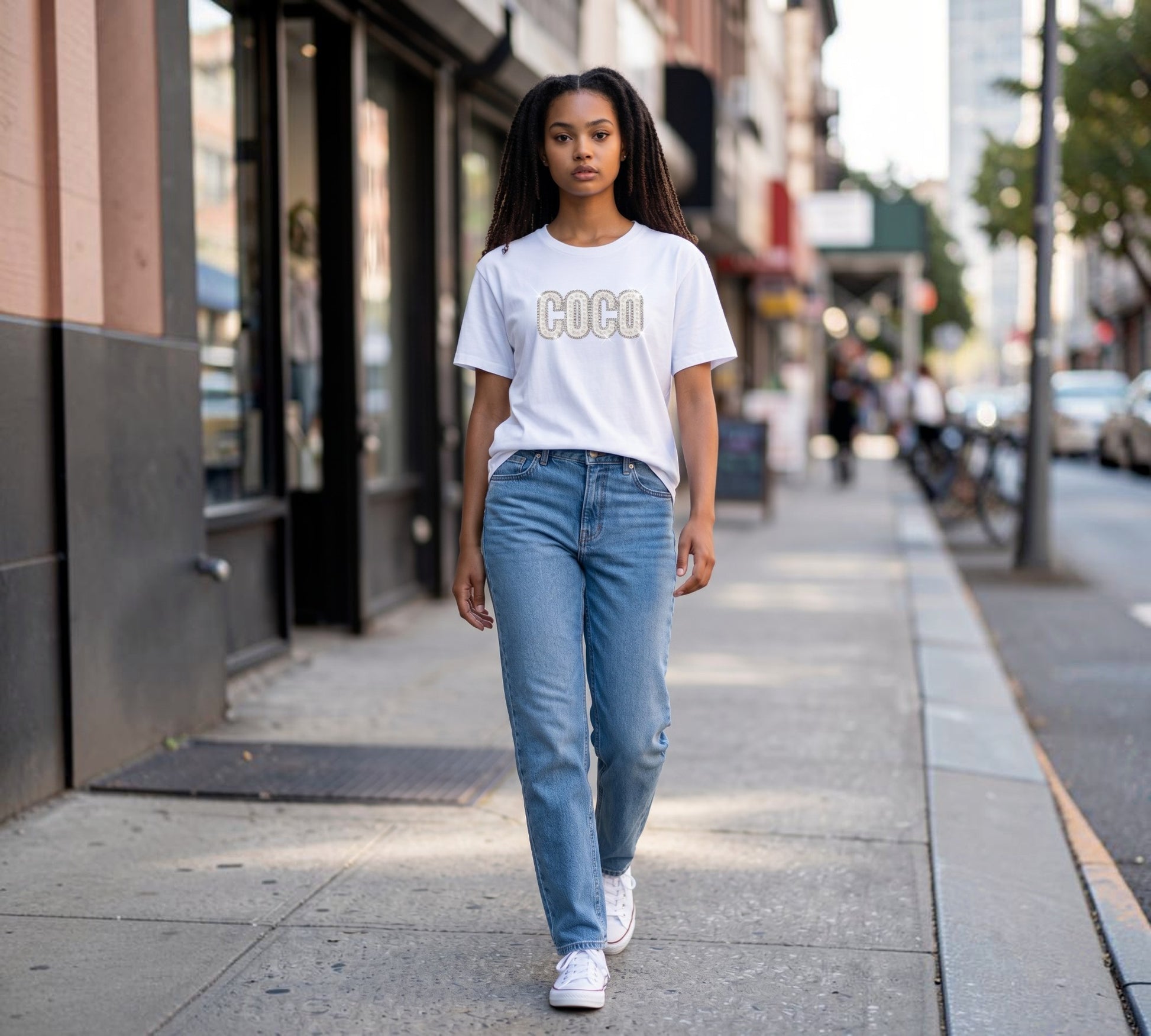 “COCO” Rhinestone Graphic T-Shirt - Above the Crowd Boutique