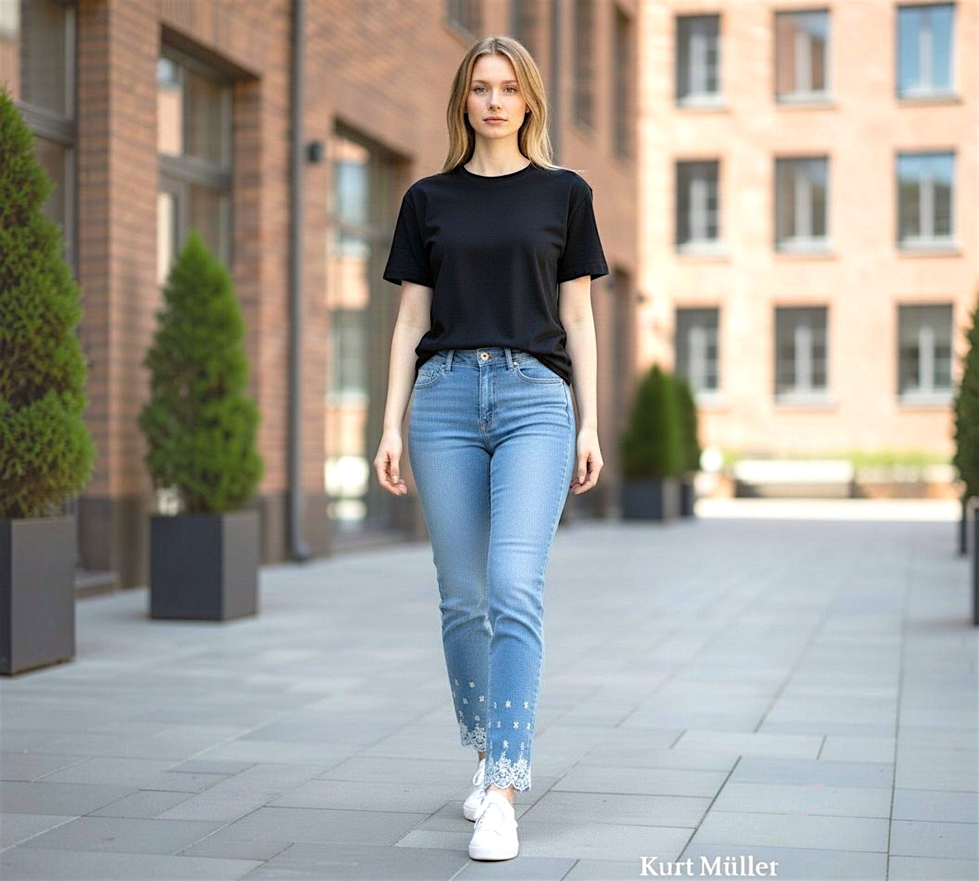 Bi-Stretch Crochet Trim Ankle Grazer Jeans - Above the Crowd Boutique
