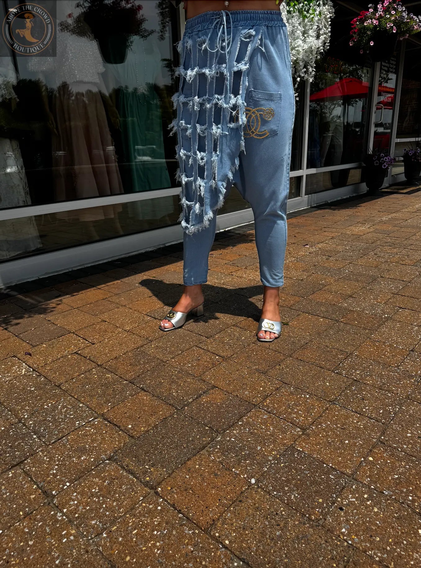 Karma Fringe Net Patch Cotton Pants Karma