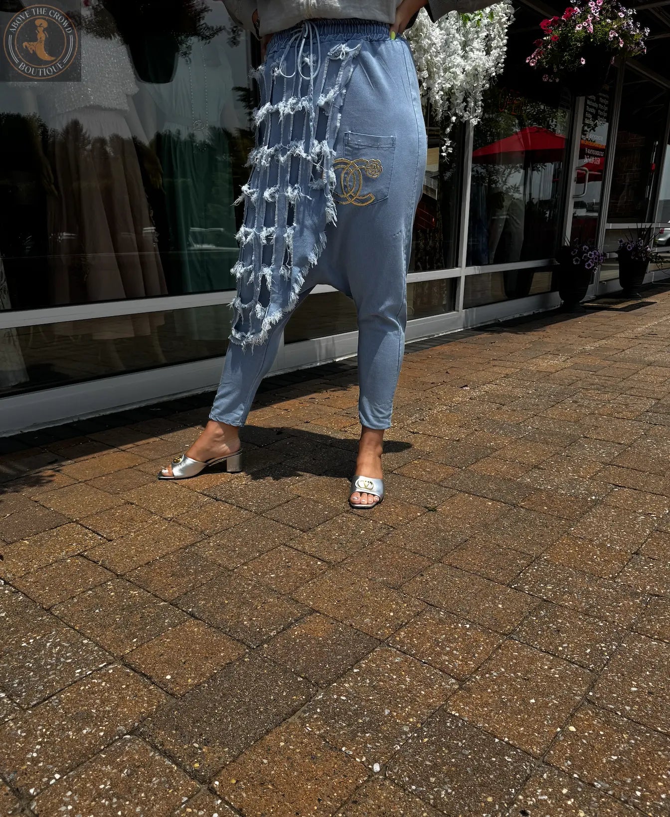 Karma Fringe Net Patch Cotton Pants Karma