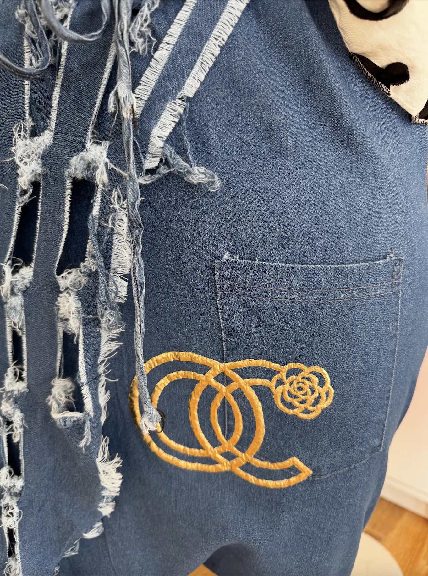 Karma Fringe Net Patch Cotton Pants Karma