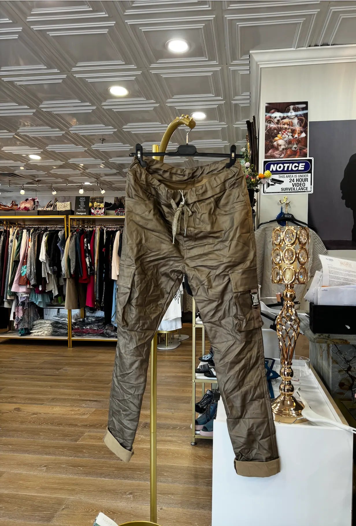 Karma Leather-Like Cargo Pants Karma
