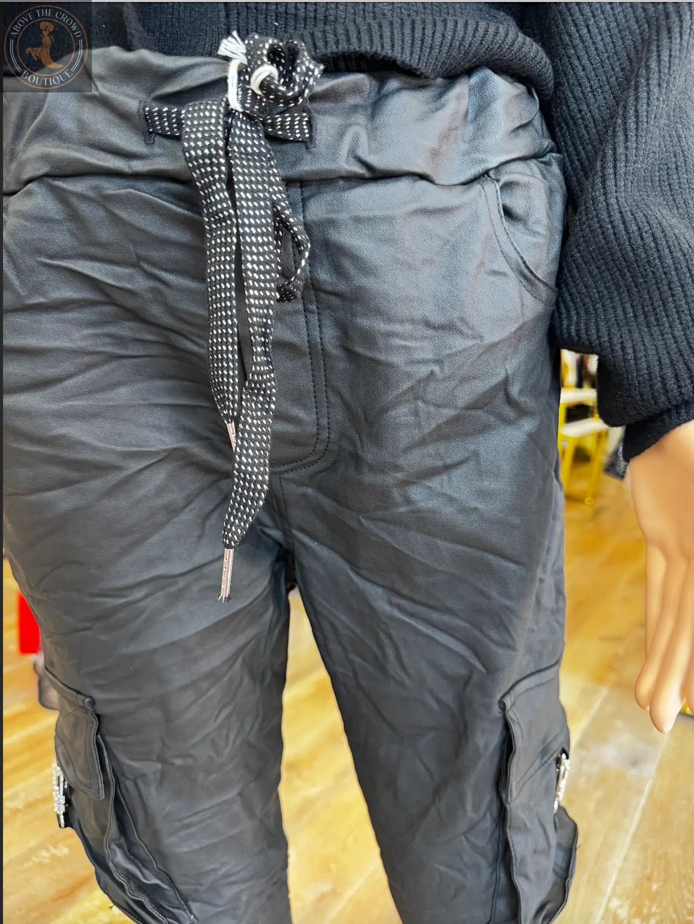 Karma Leather-Like Cargo Pants Karma