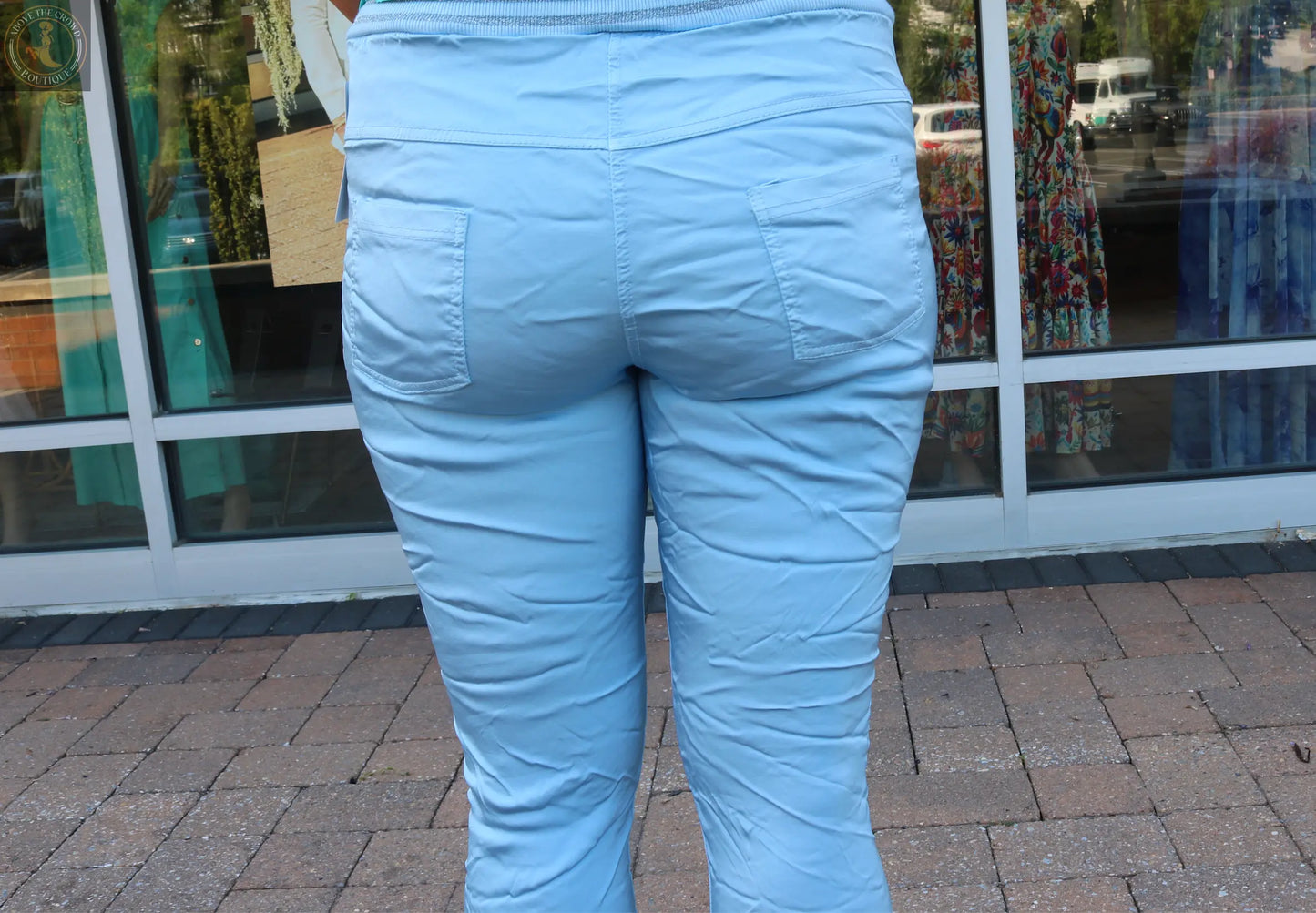 Karma Light Blue Viscose Jogger Pants Karma