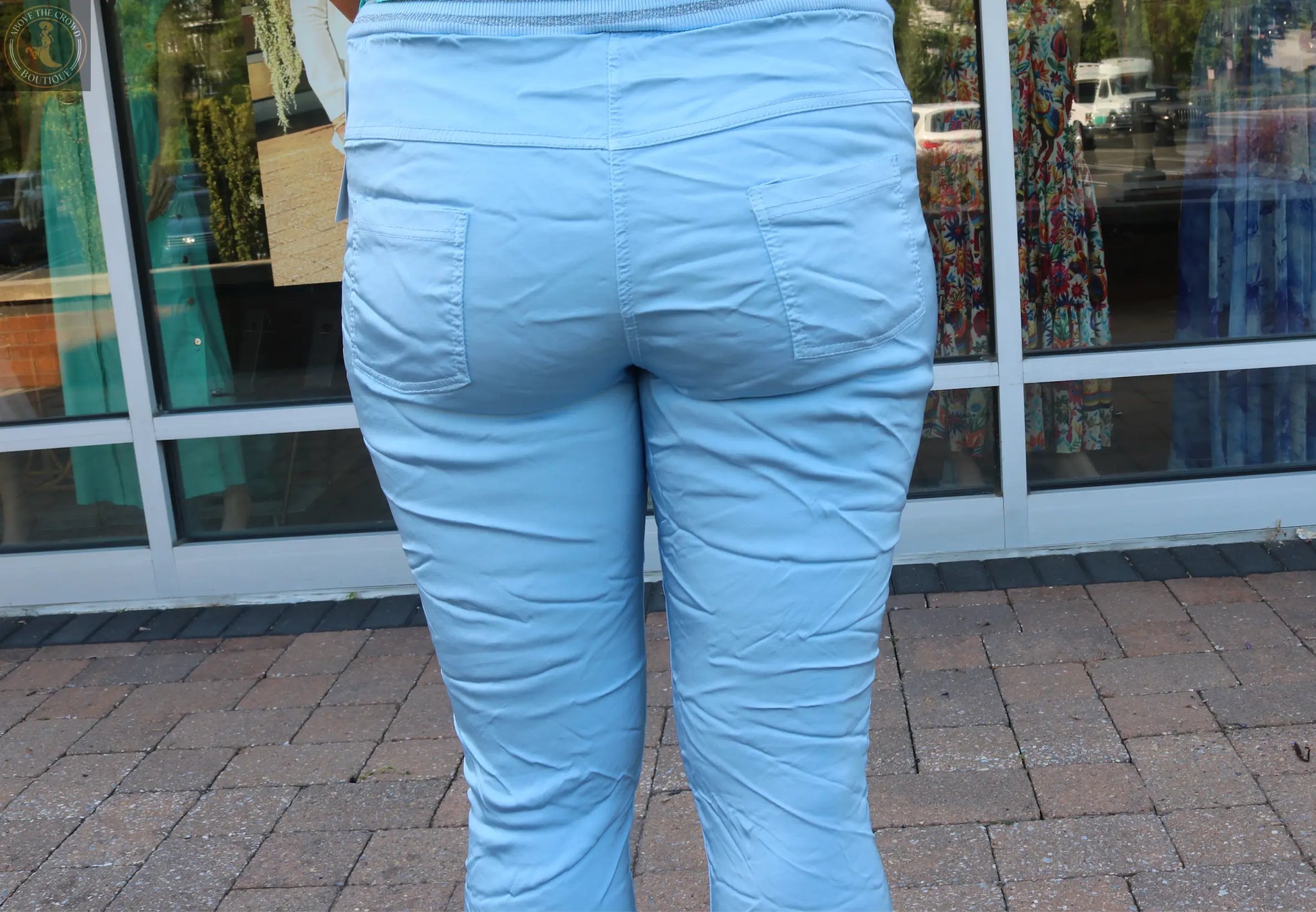 Karma Light Blue Viscose Jogger Pants Karma