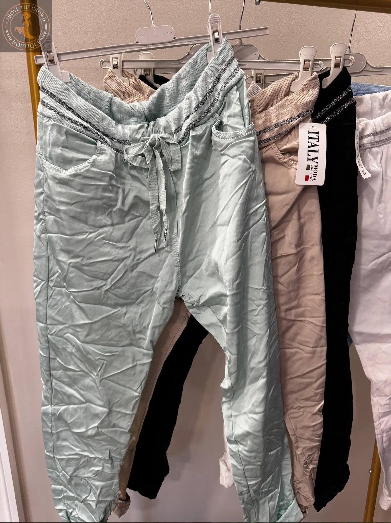 Karma Light Blue Viscose Jogger Pants Karma