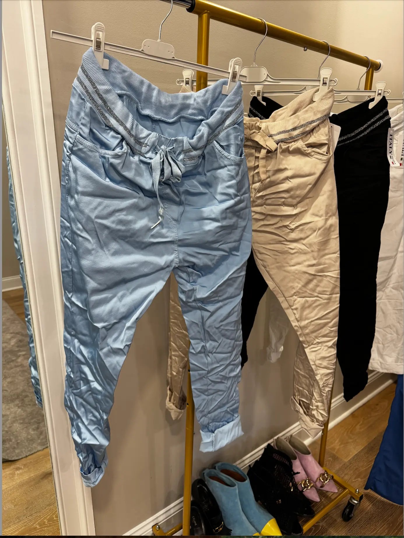 Karma Light Blue Viscose Jogger Pants Karma