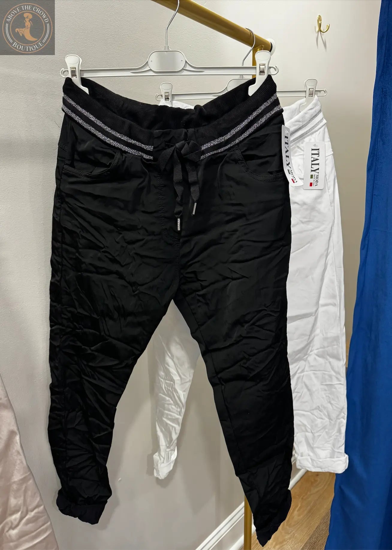 Karma Light Blue Viscose Jogger Pants Karma