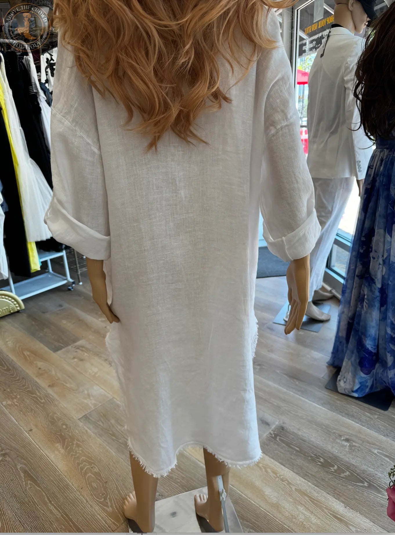 Karma Linen Embellished Button-Down Dress Karma