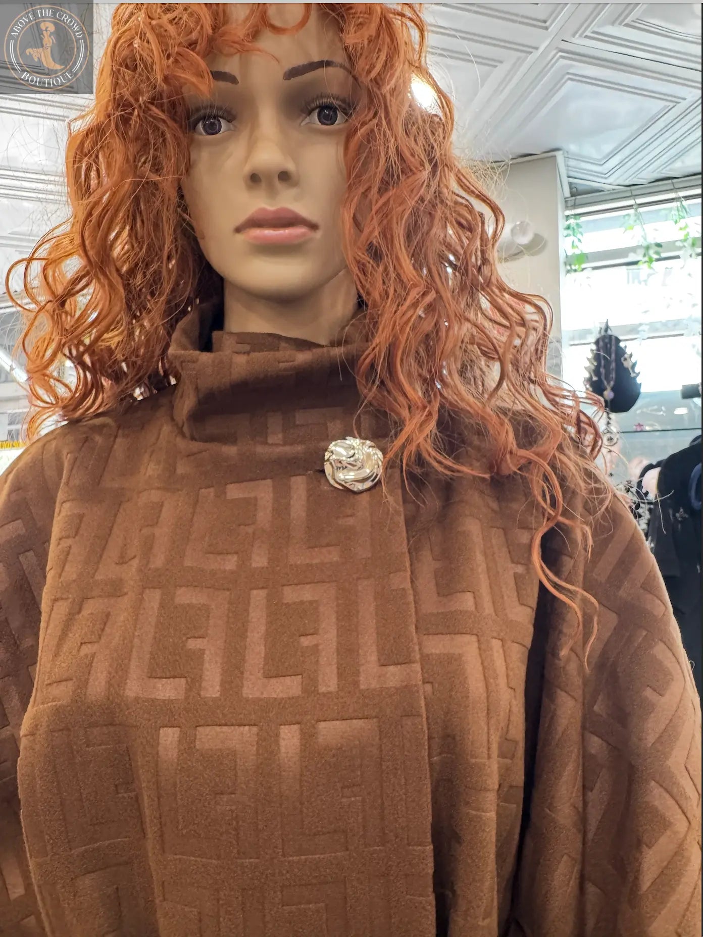 Karma Monogram Poncho with Belt – Brown & Black Karma