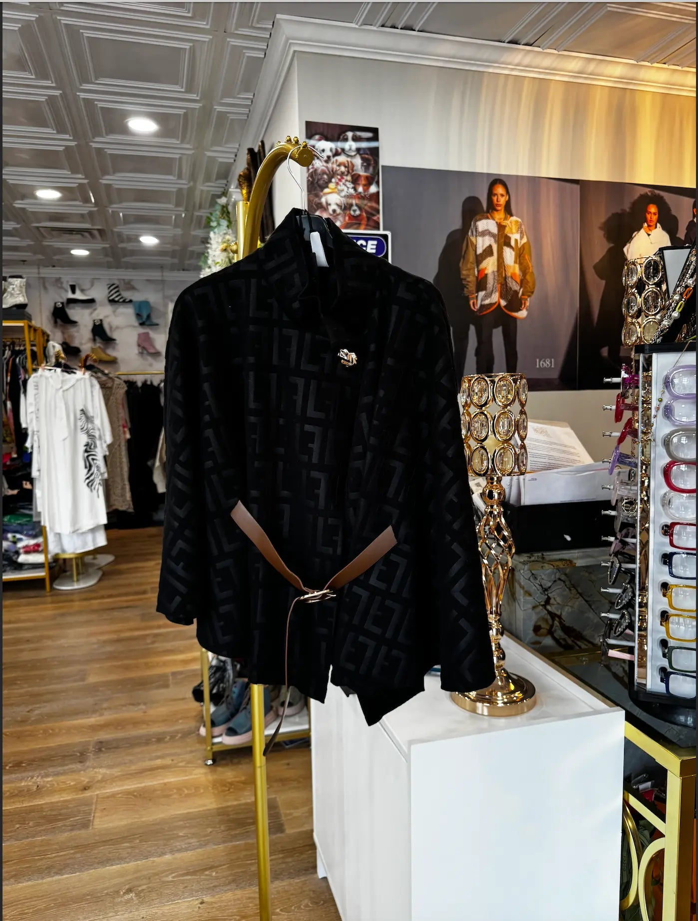 Karma Monogram Poncho with Belt – Brown & Black Karma