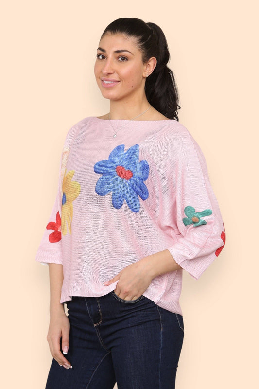 Kurt Muller Daisy/Rose Knit Top Kurt Muller