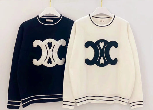 Kurt Muller Design Embroidered Mono Knit Sweater Kurt Muller