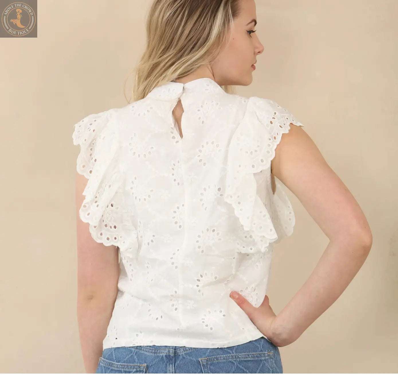 Kurt Muller Pearl Trim Anglais Lace Blouse Kurt Muller
