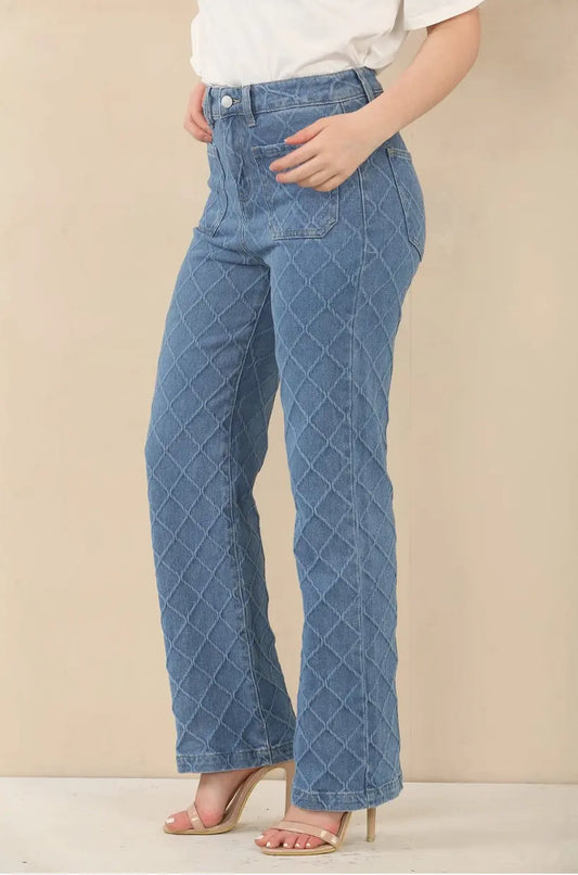 Kurt Muller Textured Wide Leg Voggo Jeans Kurt Muller