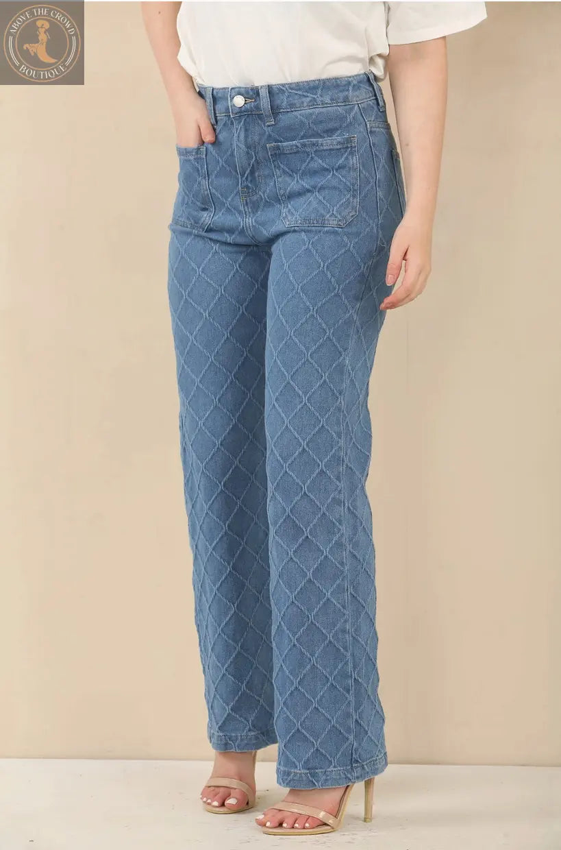 Kurt Muller Textured Wide Leg Voggo Jeans Kurt Muller