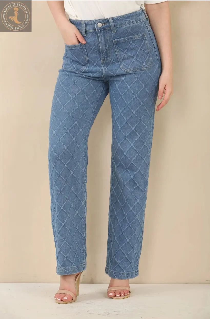 Kurt Muller Textured Wide Leg Voggo Jeans Kurt Muller