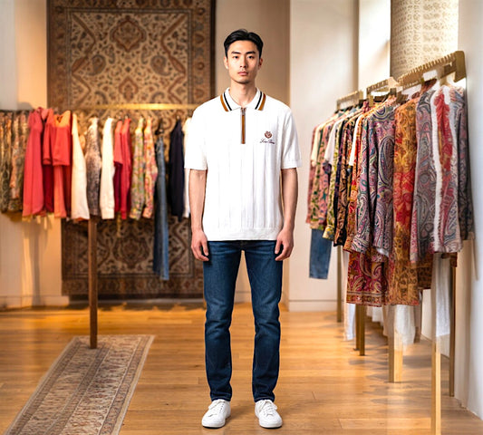 Men’s Short Sleeve Knit Zip Polo - Above the Crowd Boutique