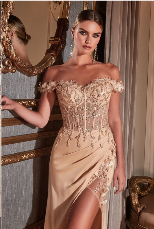 Ladivine Fitted Evening Gown CD0186 