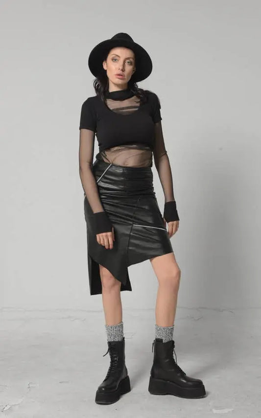 Leather Mini Skirt Metamorphoza