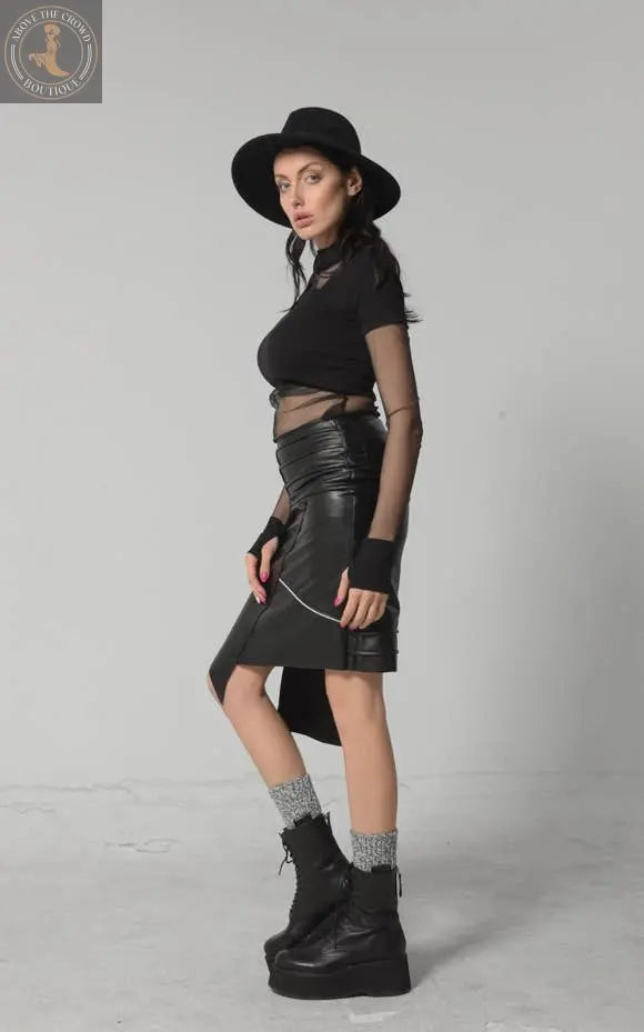 Leather Mini Skirt Metamorphoza