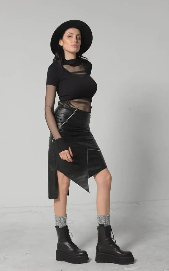 Leather Mini Skirt Metamorphoza