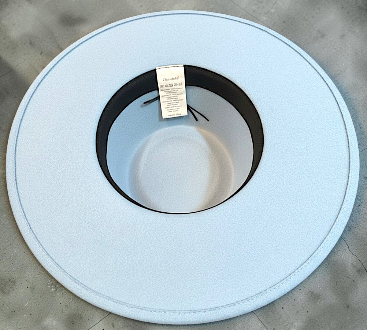 Powder Blue Wide-Brim Fedora Hat with Bow And Gold-Tone Medallion - Above the Crowd Boutique