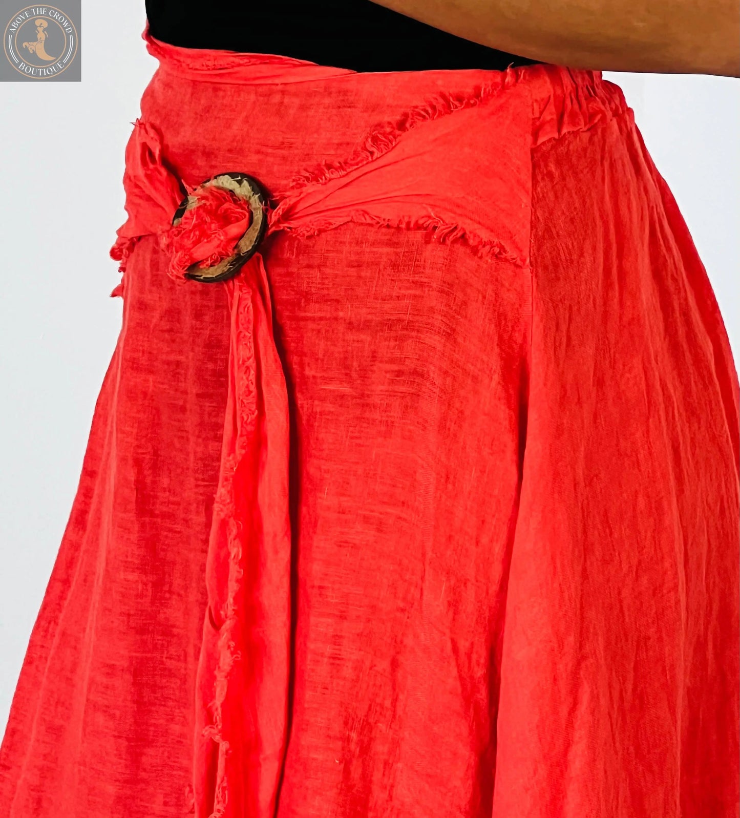 Linen and More 100% COCONUT LINEN BUTTON SKIRT Linen & More