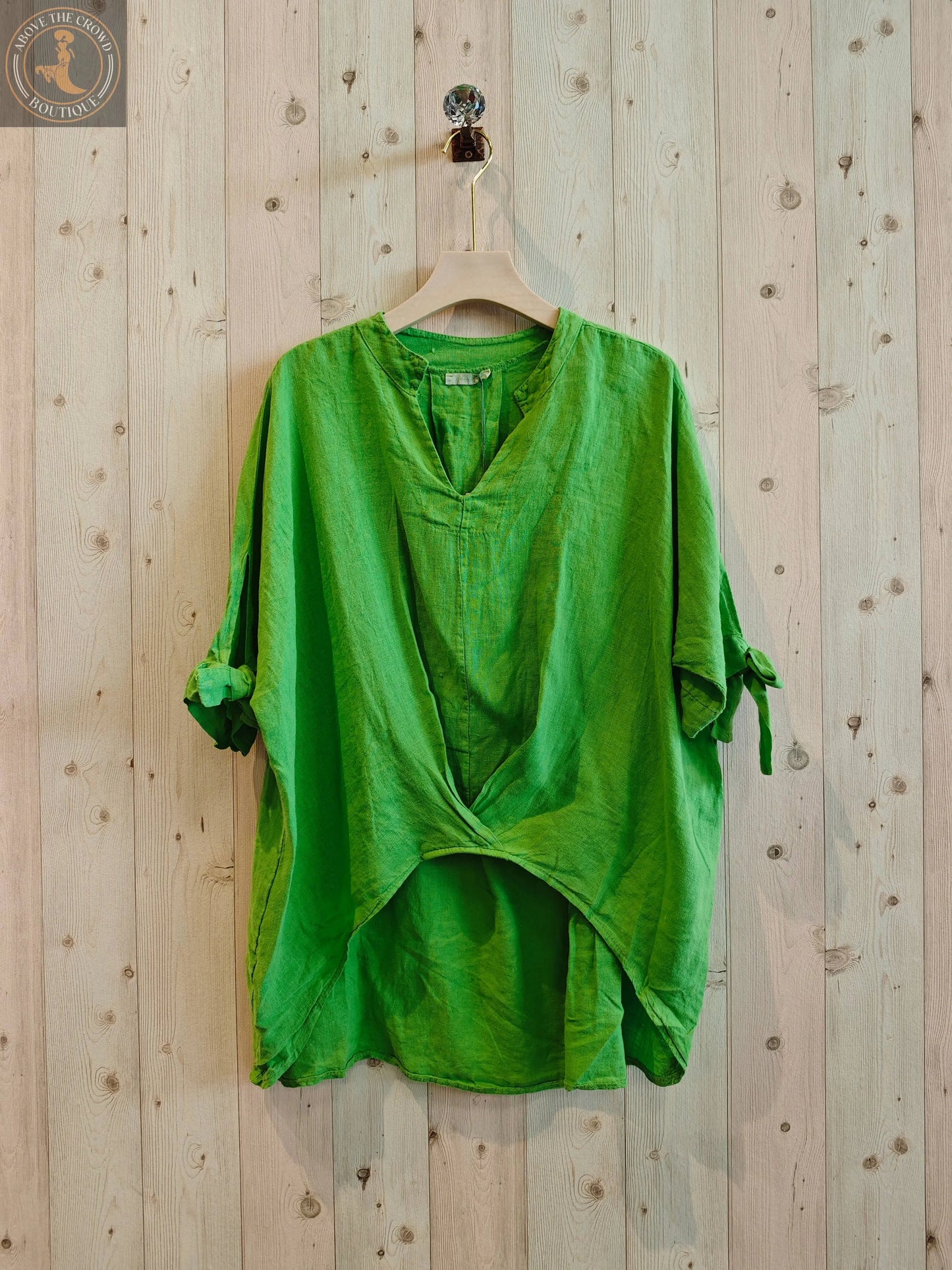 Linen and More 100% LINEN BLOUSE WITH TWO SIDES Linen & More