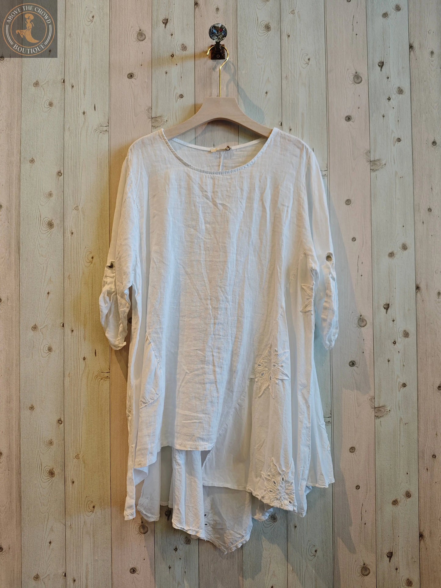 Linen and More 100% LINEN LONG BLOUSE Linen & More