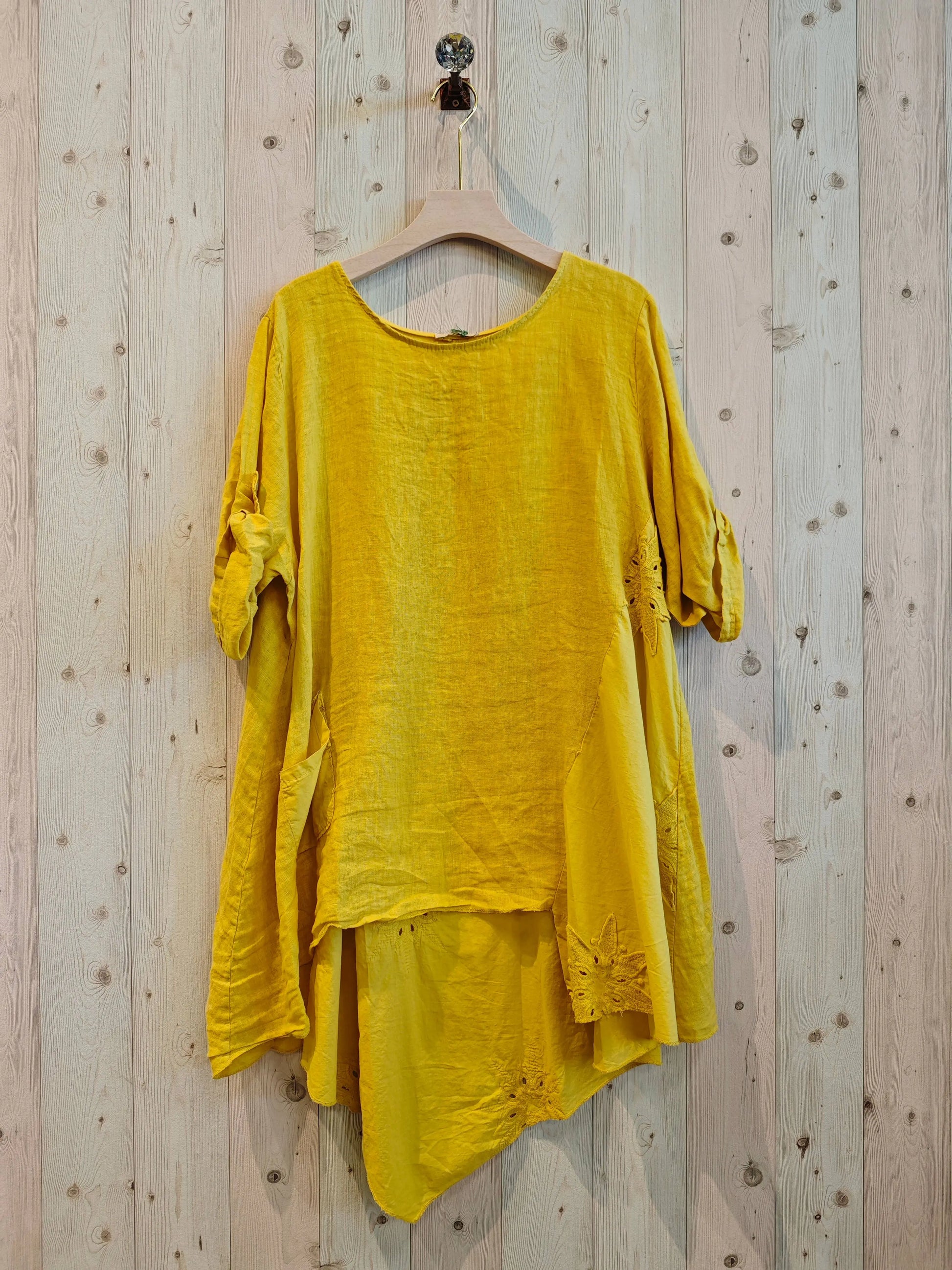 Linen and More 100% LINEN LONG BLOUSE Linen & More