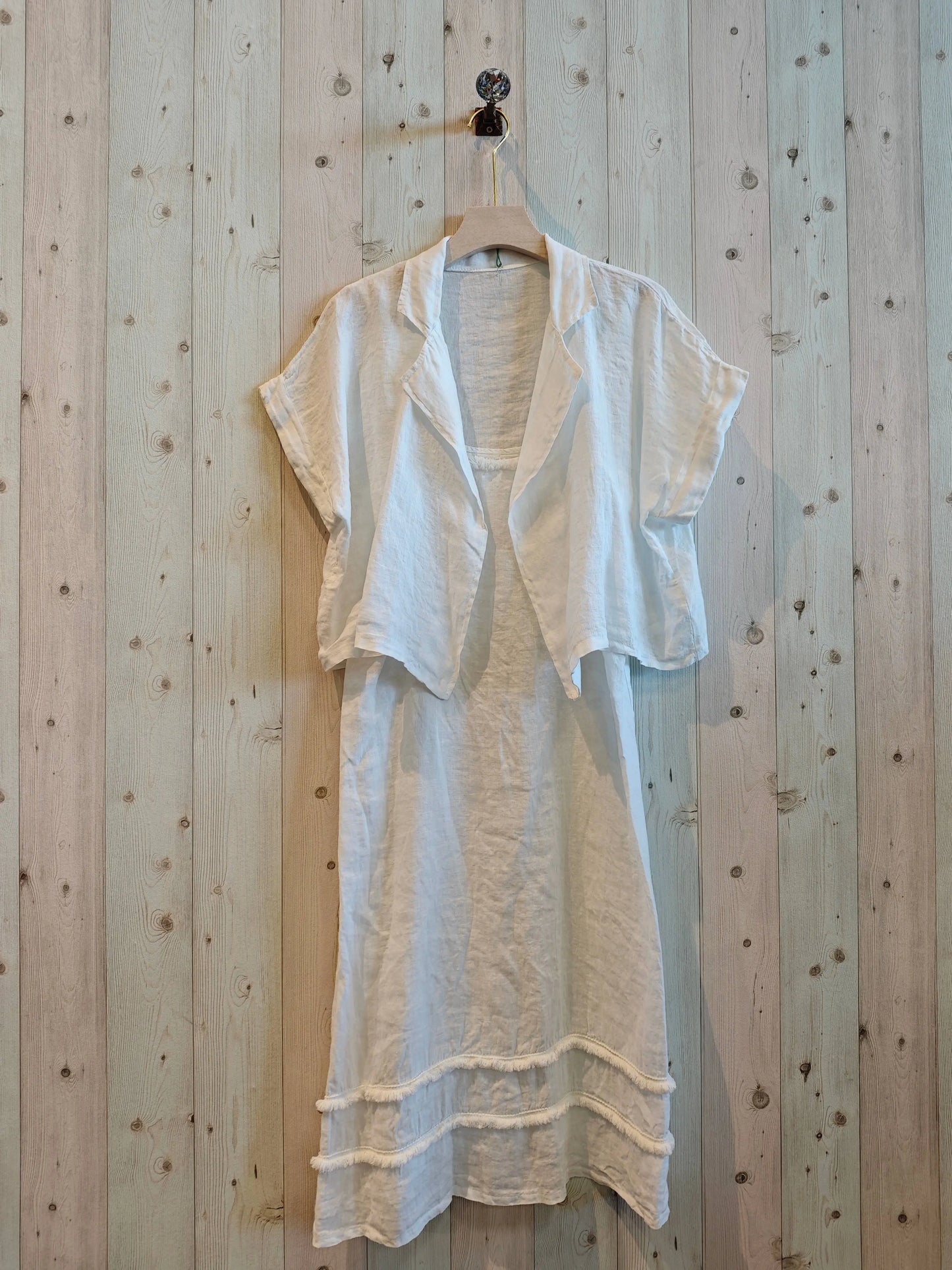 Linen and More BLAZER AND STRAPPY DRESS SET 100% LINEN Linen & More