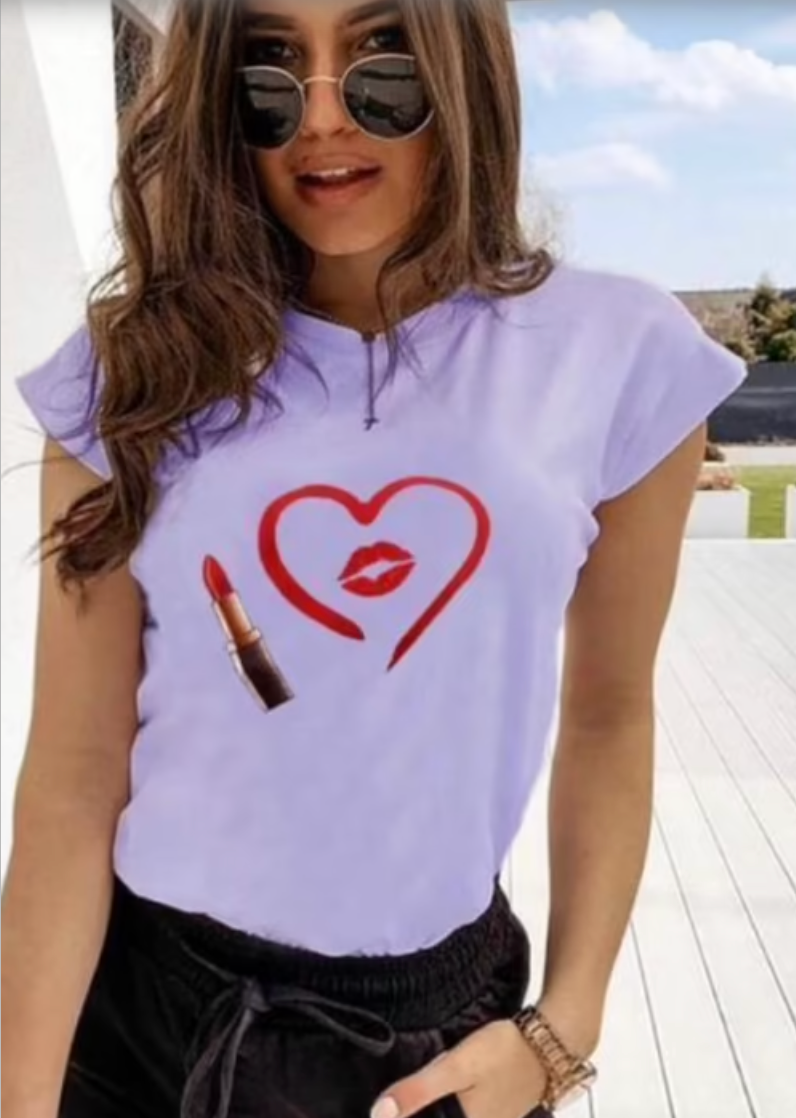 Lonca Lipstick T-shirt MYB10283 Lonca