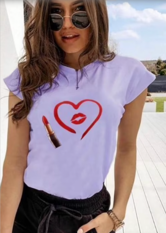 Lonca Lipstick T-shirt MYB10283 Lonca