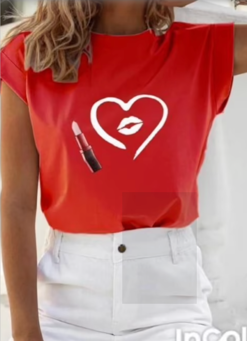 Lonca Lipstick T-shirt MYB10283 Lonca