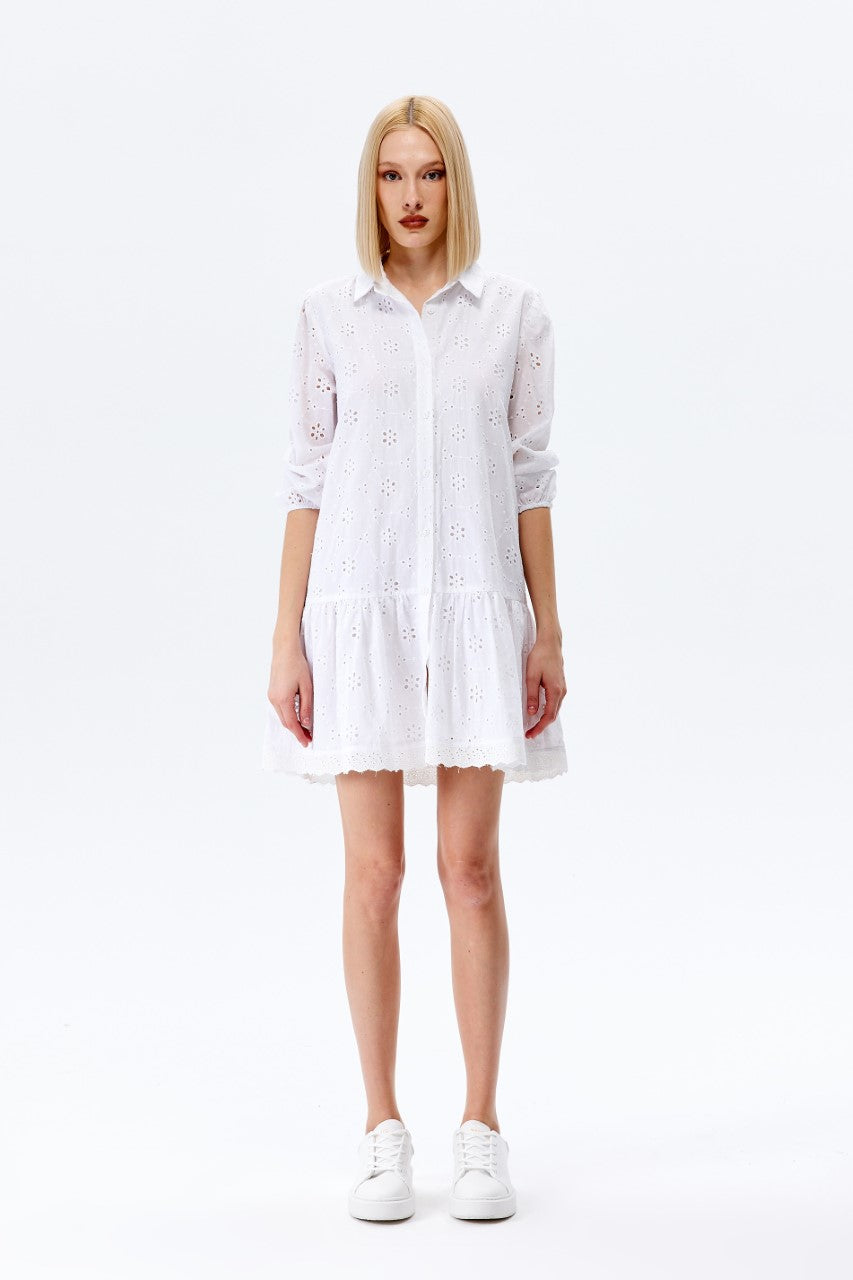 Lonca White Lace Dress CRO10235 Lonca