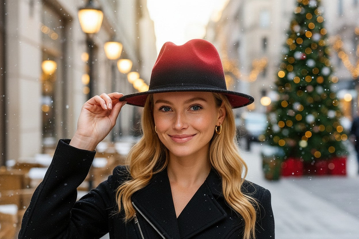 Black and Red Vintage Hat