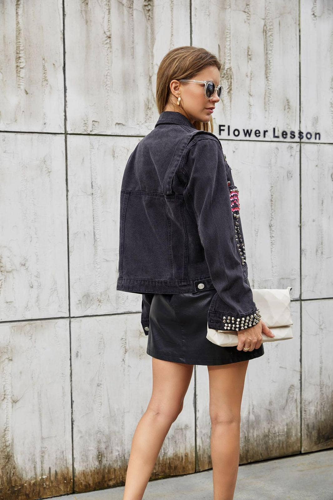 Loriane 7231 Denim Jacket With Studs LORIANE