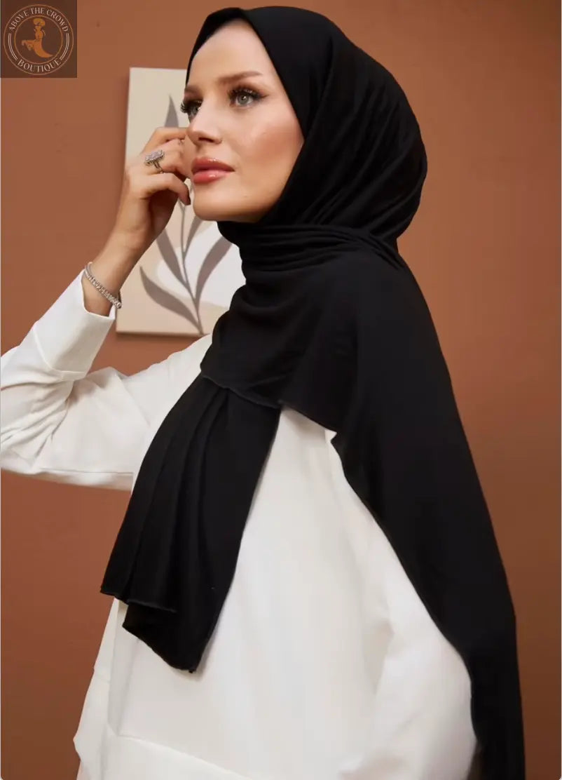 Luxurious Black Chiffon Hijab Hulya Keser