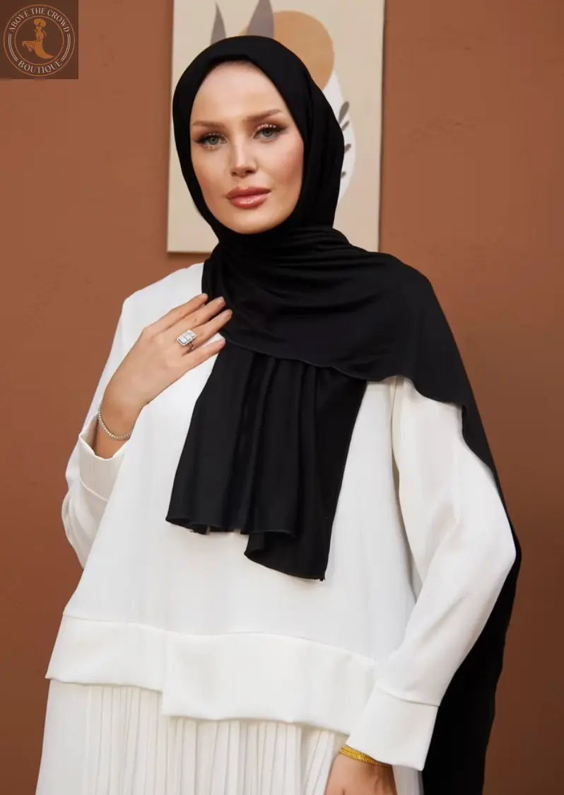Luxurious Black Chiffon Hijab Hulya Keser