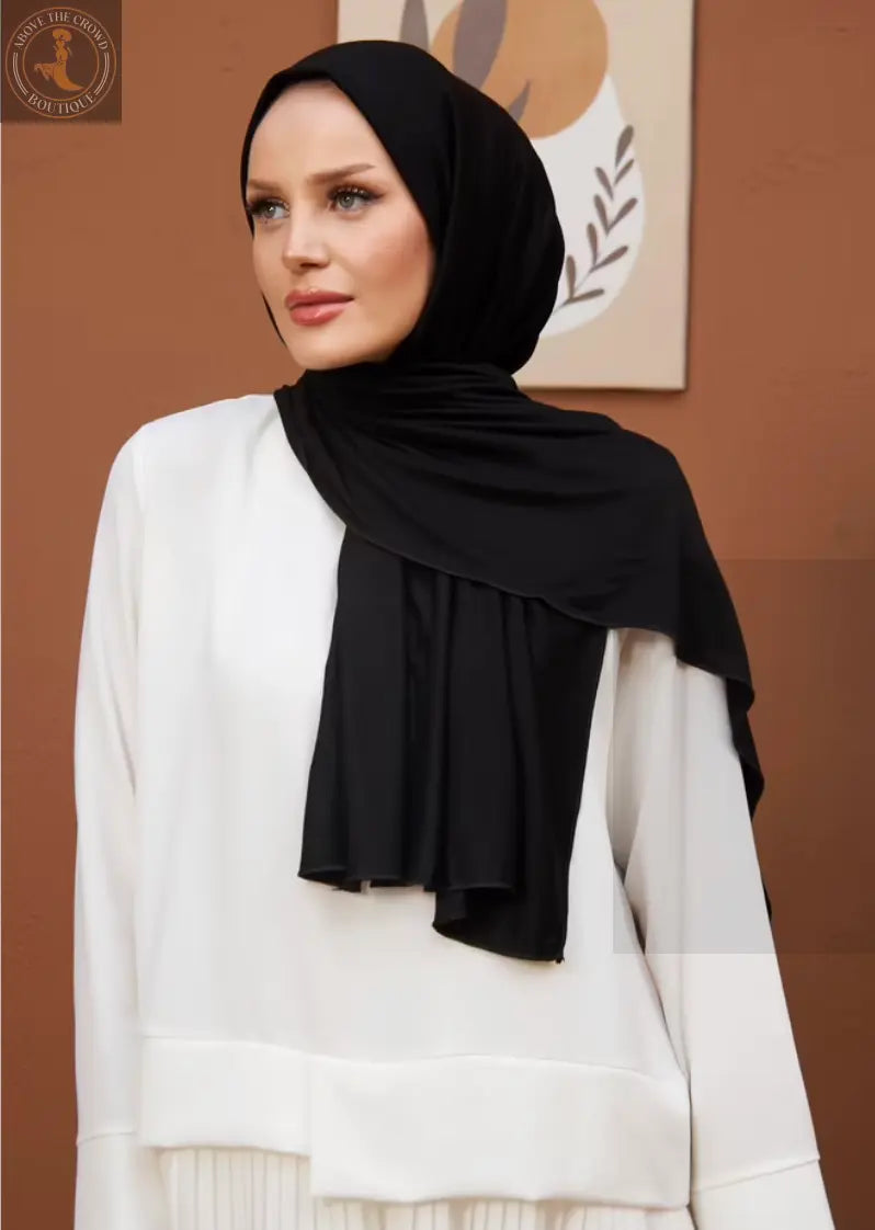 Luxurious Black Chiffon Hijab Hulya Keser