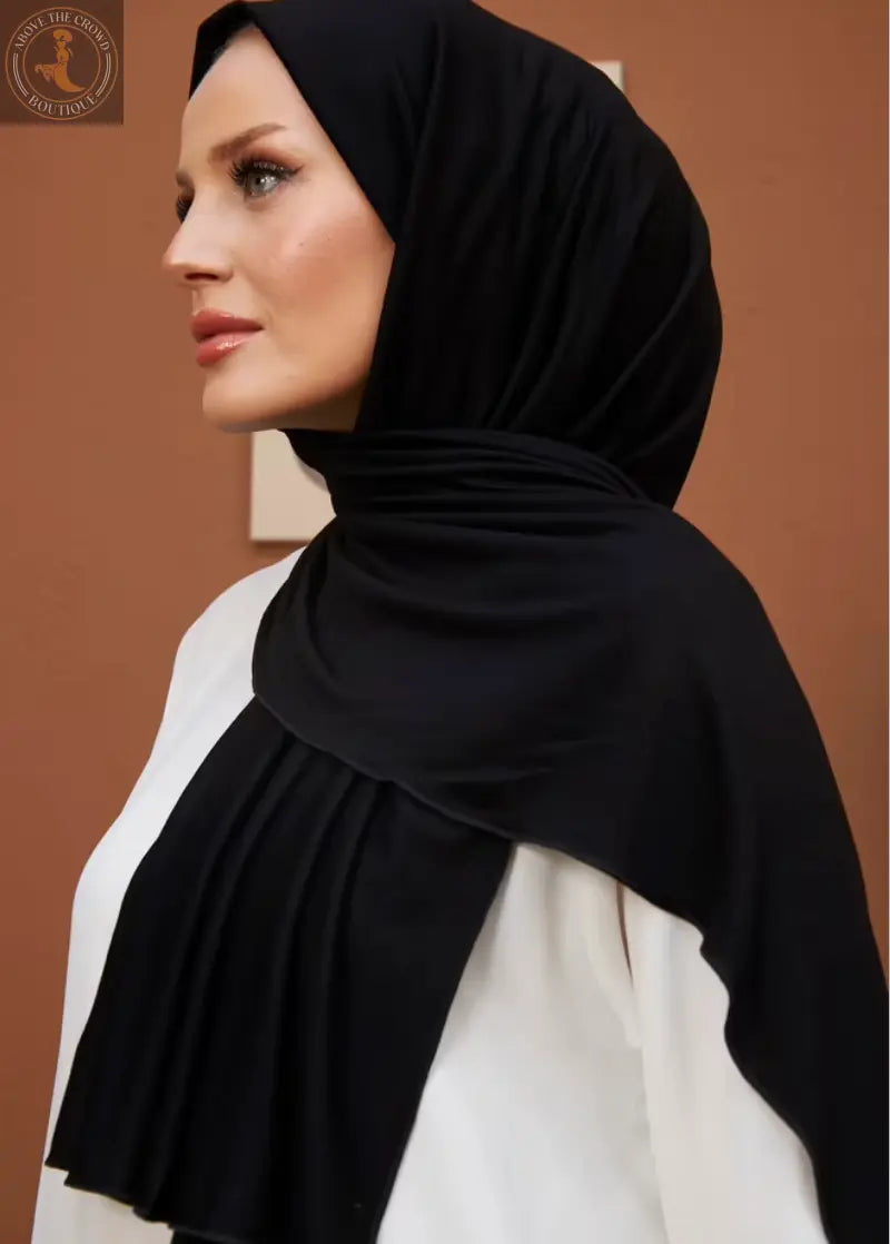 Luxurious Black Chiffon Hijab Hulya Keser