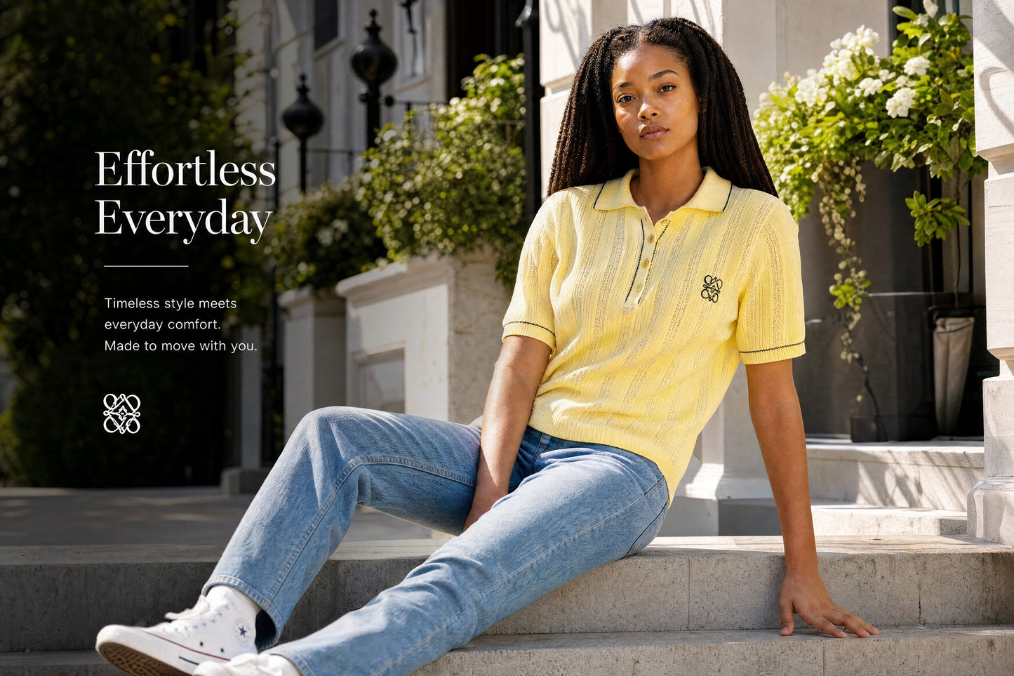 Pointelle Knit Polo Top – Lemon Yellow - Above the Crowd Boutique