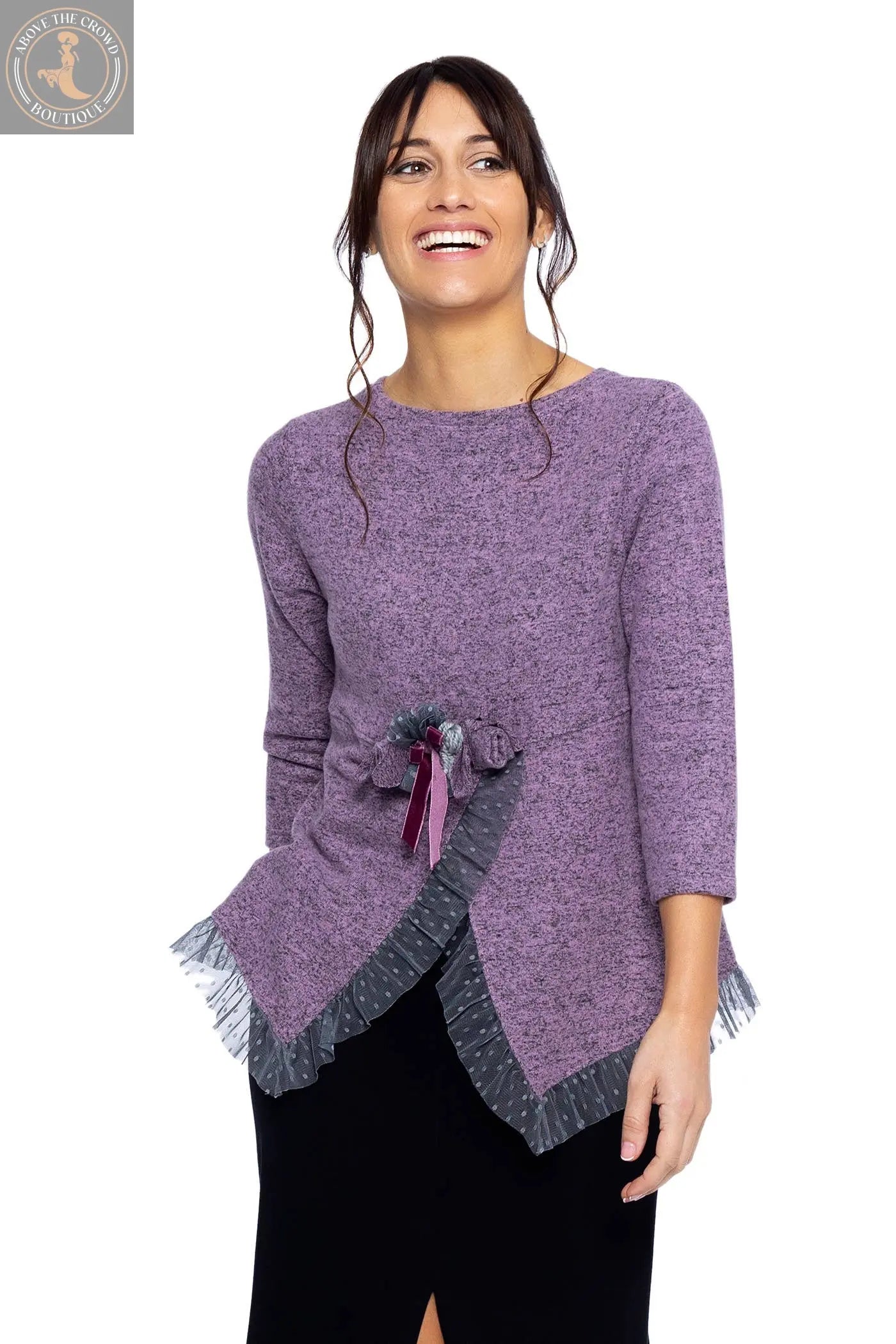 Mamatayoe Pink French Sleeve Knit Sweater Mamatayoe