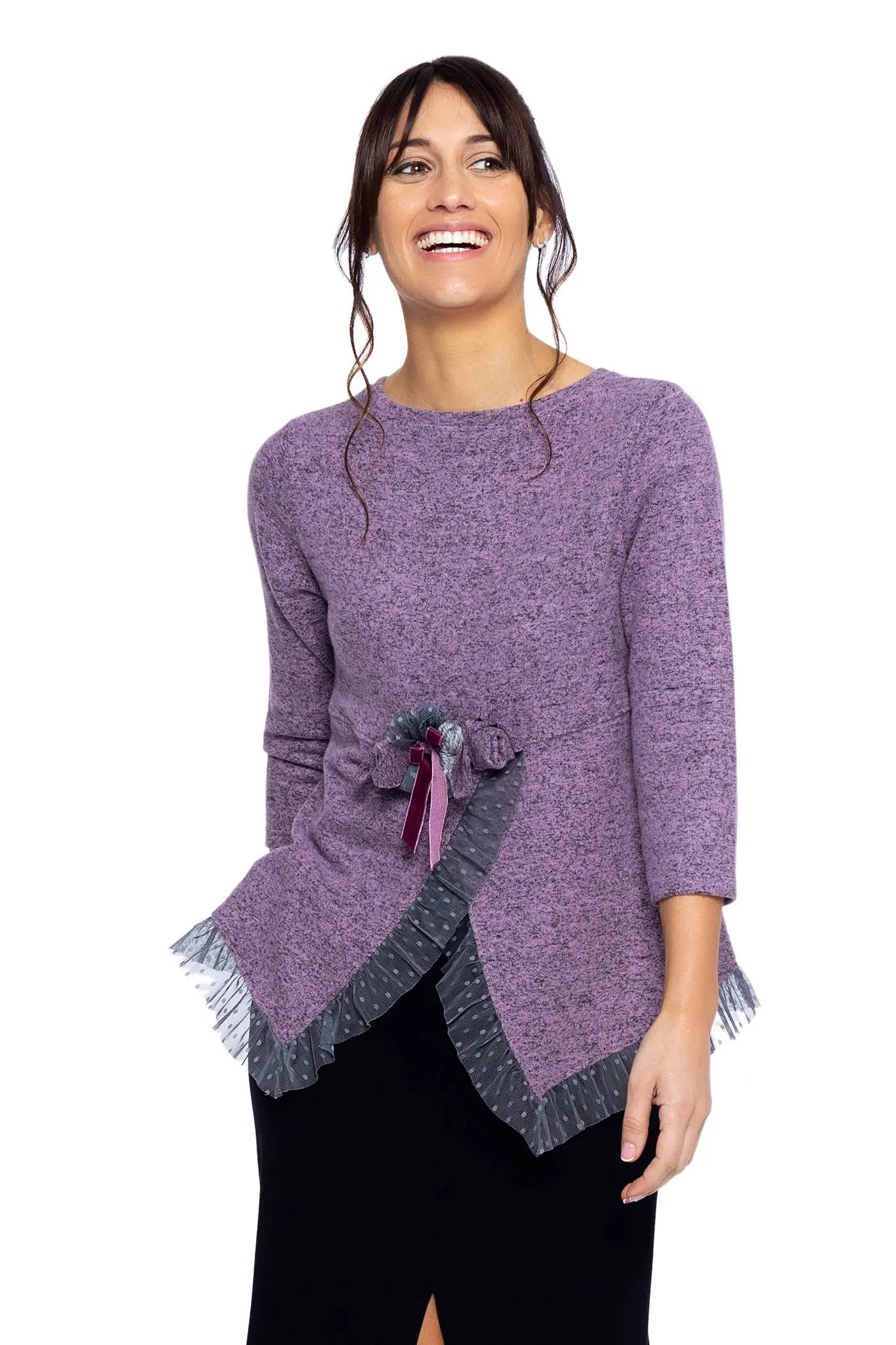 Mamatayoe Pink French Sleeve Knit Sweater Mamatayoe